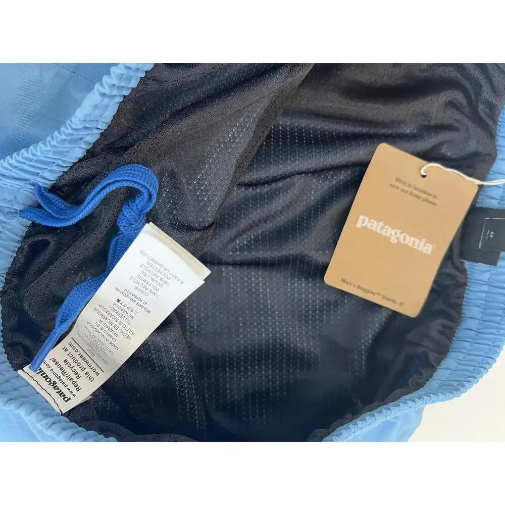 $65 Patagonia Baggies Shorts 5 Inch Lined Light /Dark Blue 57022 Men's Size XL